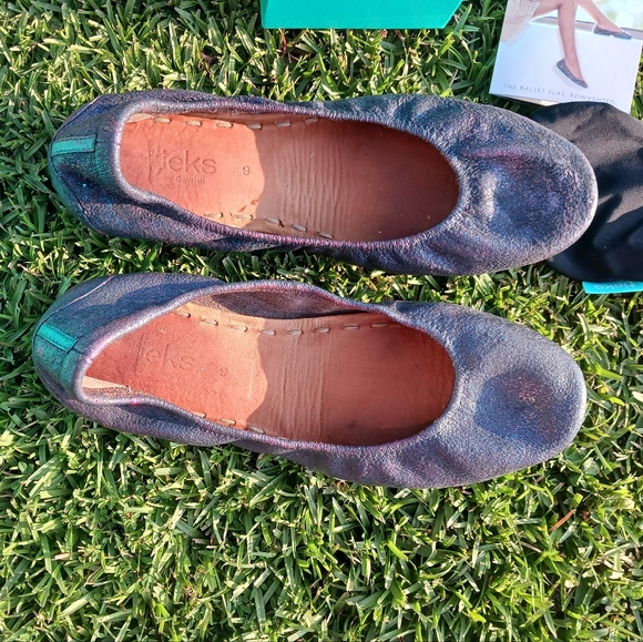 Custom Glitter Silver-Slate Grey Tieks Ballet Flats Sz.9 - Picture 8 of 9